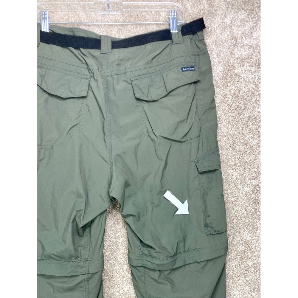 Columbia Convertible Cargo Hiking Pants Mens 38x30 Green Belted Outdoor Travel - Picture 11 of 12